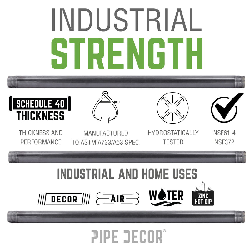 1 1/2 in. x 10 in. Galvanized Pipe