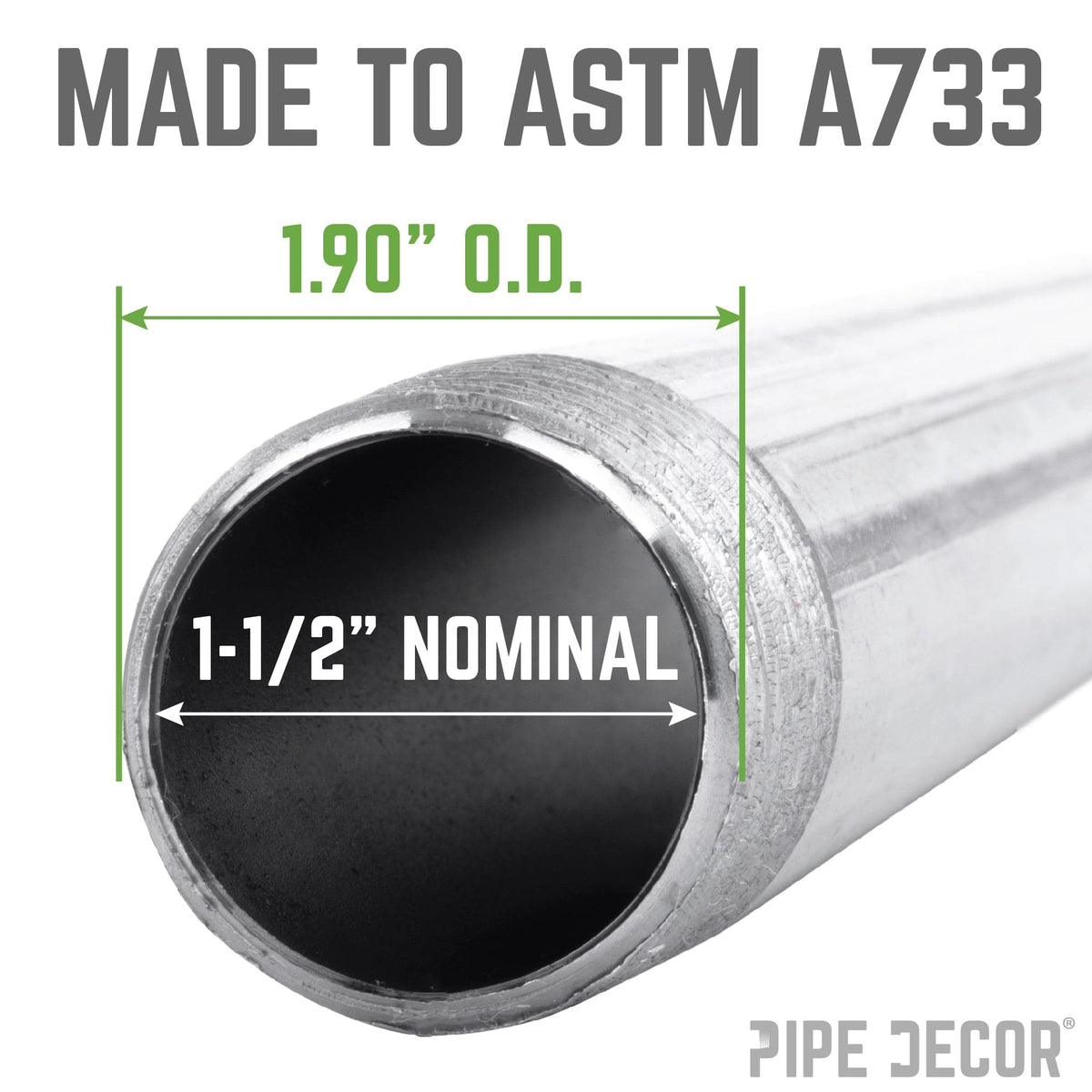 1 1/2 in. x 12 in. Galvanized Pipe, photo 3 of 8