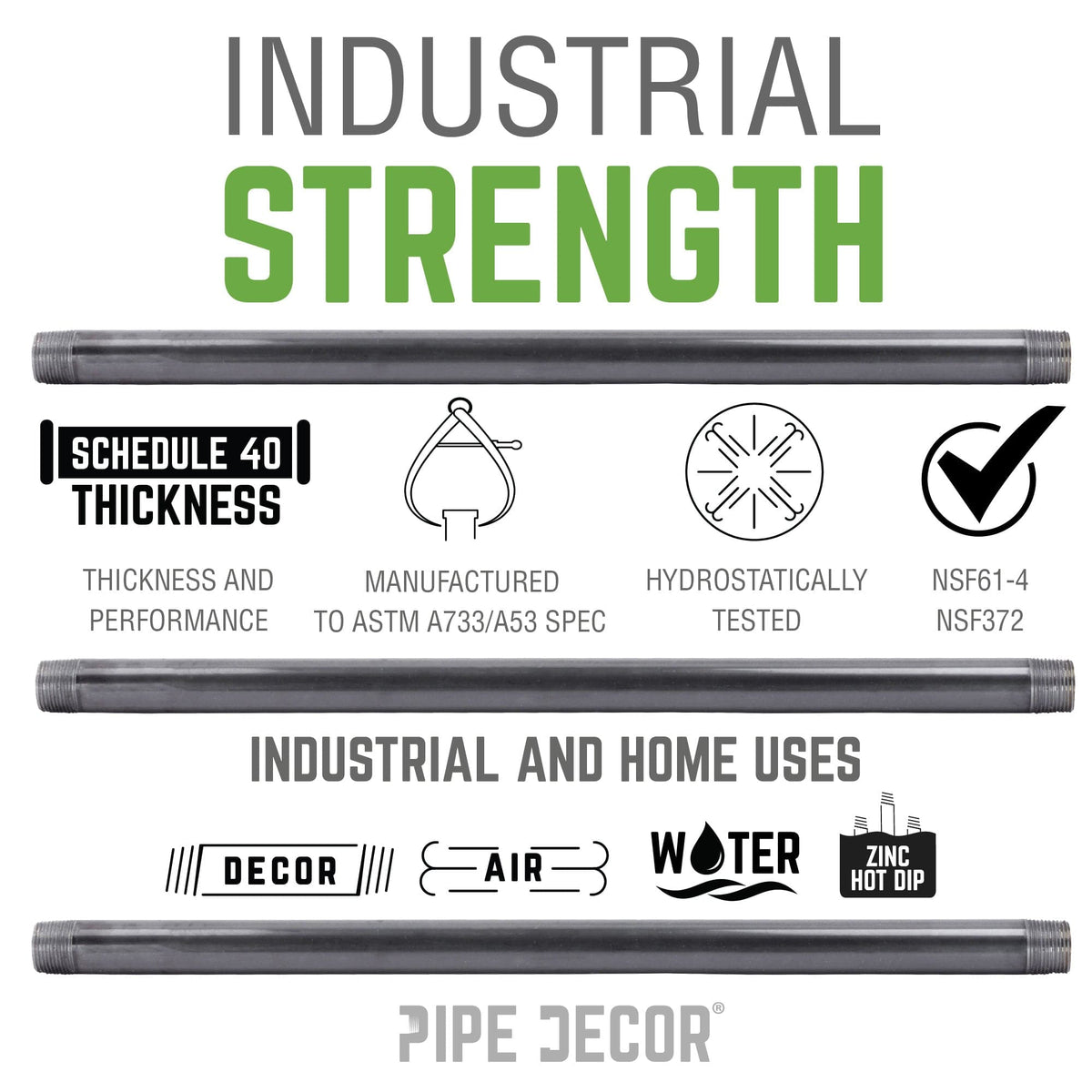 1 1/2 in. x 9 in. Galvanized Pipe, photo 5 of 8