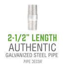 1 1/4 in. x 2 1/2 in. Galvanized Pipe by PIPE DECOR