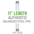 1/2 in. x 11 in. Galvanized Steel Nipple by PIPE DECOR