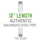 1/2 in. x 12 in. Galvanized Steel Nipple by PIPE DECOR
