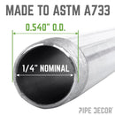 1/4 in. x 12 in. Galvanized Pipe by PIPE DECOR
