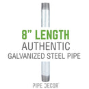 1 in. x 8 in. Galvanized Steel Nipple by PIPE DECOR