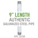 1 in. x 9 in Galvanized Pipe by PIPE DECOR