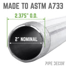 2 in. x 3 1/2 in. Galvanized Pipe by PIPE DECOR