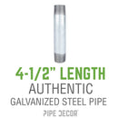 2 in. x 4 1/2 in. Galvanized Pipe