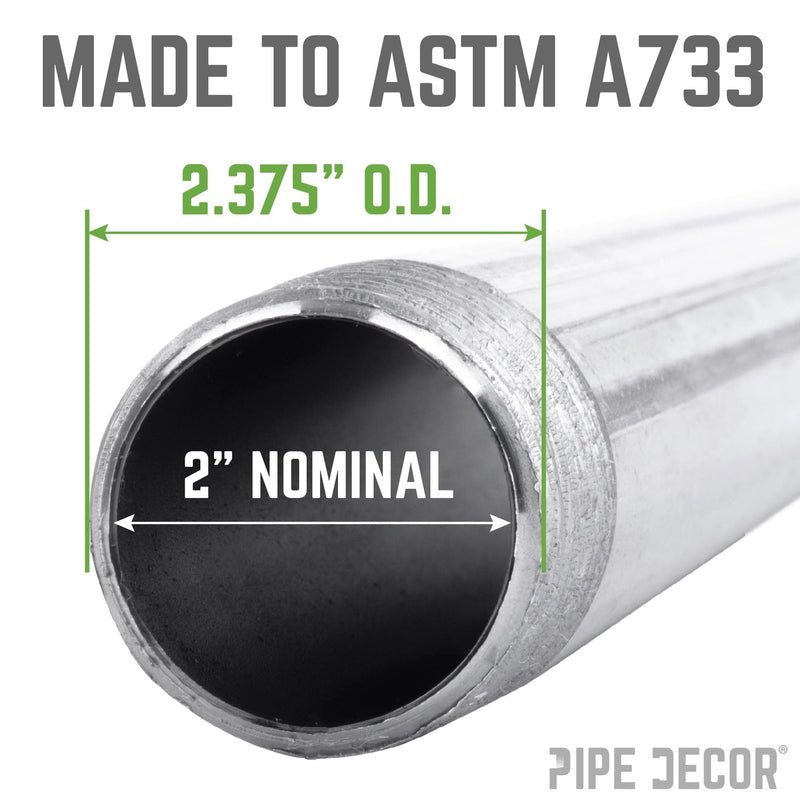 2 in. x 9 in. Galvanized Pipe