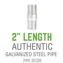 3/4 in. x 2 in. Galvanized Steel Nipple by PIPE DECOR