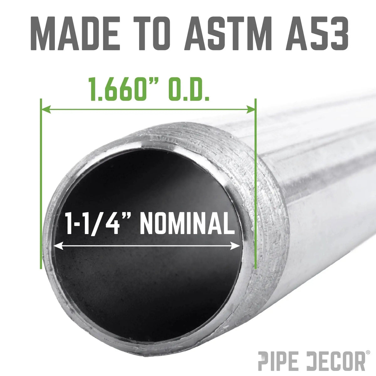 1 1/4 in. x 18 in. Galvanized Pipe, photo 3 of 8