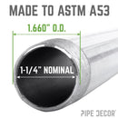 1 1/4 in. x 30 in. Galvanized Pipe by PIPE DECOR