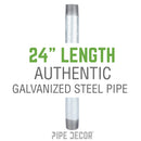 2 in. x 24 in. Galvanized Pipe by PIPE DECOR
