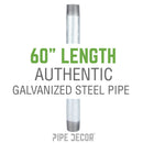 2 in. x 60 in. Galvanized Pipe by PIPE DECOR
