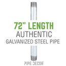 3/4 in. x 72 in. Galvanized Steel Pipe by PIPE DECOR