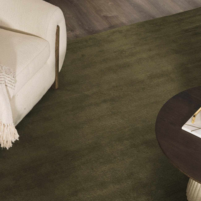 Brockton Solid Sage Green Wool Rug