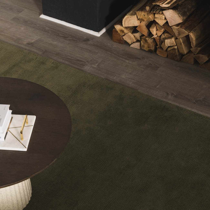 Brockton Solid Sage Green Wool Rug