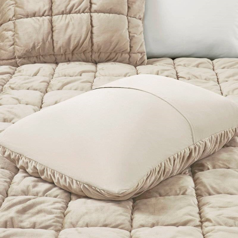 Twin Size Beige Velvety Soft Down Alternative Comforter Set, photo 5 of 5