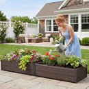 Elevated Raised Garden Bed with PE Rattan - 46" x 24" by LJGDeals