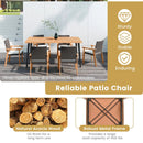 PE Rattan Outdoor Patio Dining Chair Set of 2 with Removable Cushion and Acacia Wood Armrests-White by LJGDeals