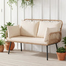 Outdoor Loveseat 2-Seater Wicker Sofa with Cushions - Beige by LJGDeals