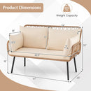 Outdoor Loveseat 2-Seater Wicker Sofa with Cushions - Beige by LJGDeals
