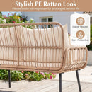 Outdoor Loveseat 2-Seater Wicker Sofa with Cushions - Beige by LJGDeals