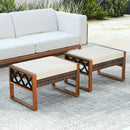 PE Rattan Wicker Ottomans Set of 2 with Removable Cushions-Beige by LJGDeals