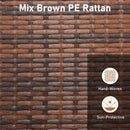 PE Rattan Wicker Ottomans Set of 2 with Removable Cushions-Beige by LJGDeals