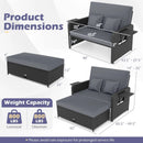 PE Wicker Outdoor Daybed with 4-Level Adjustable Backrest and Storage Ottoman by LJGDeals