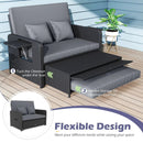 PE Wicker Outdoor Daybed with 4-Level Adjustable Backrest and Storage Ottoman by LJGDeals