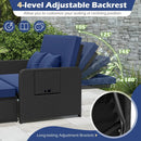 PE Wicker Outdoor Daybed with 4-Level Adjustable Backrest and Storage Ottoman by LJGDeals