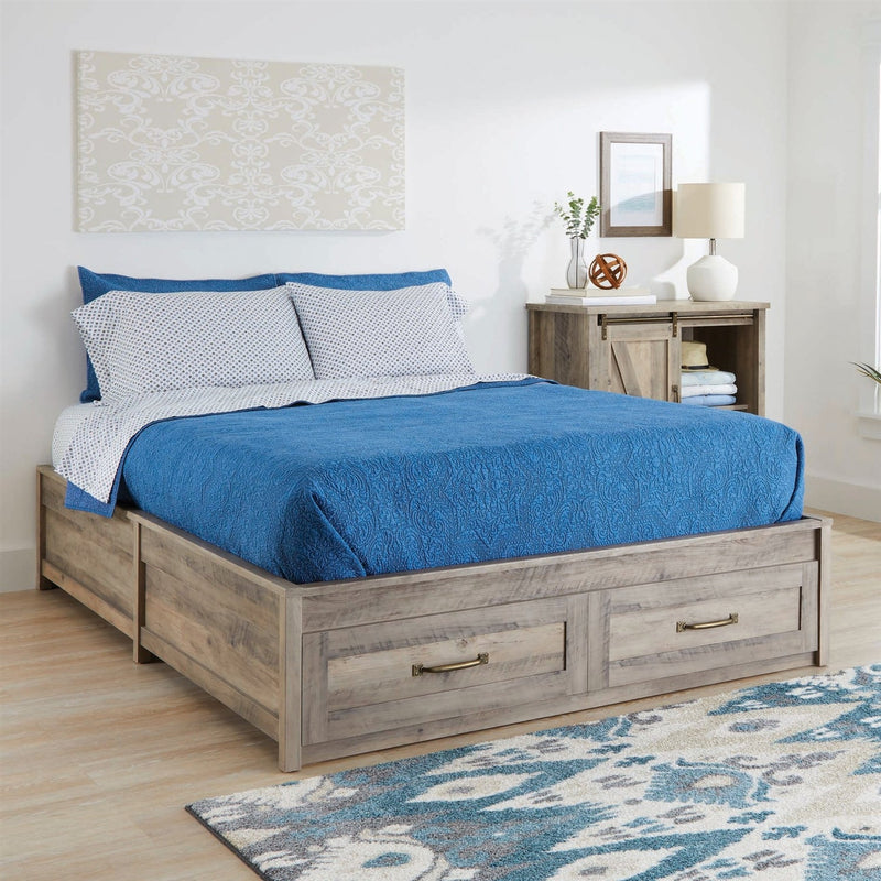 FarmHome Platform Bed Frame with Storage Drawers - Queen Size, photo 2 of 4