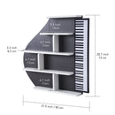 Piano Wall Shelf, Decorative Bookshelf with LED Light by EP Designlab LLC