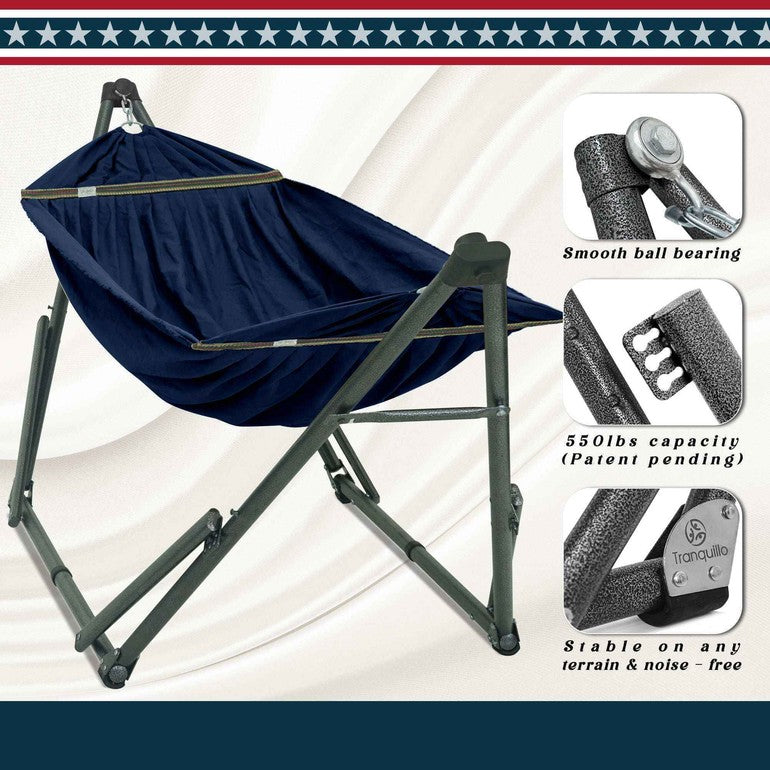 Tranquillo Uniki Canvas Hammock with Stand for Ultimate Relaxation