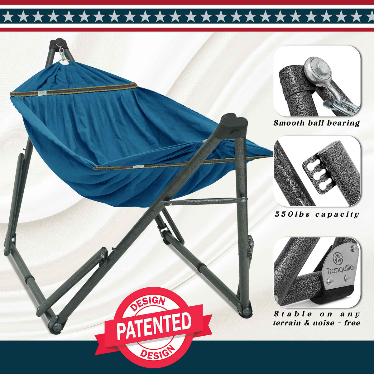 Tranquillo Uniki Canvas Hammock with Stand for Ultimate Relaxation, photo 23 of 42