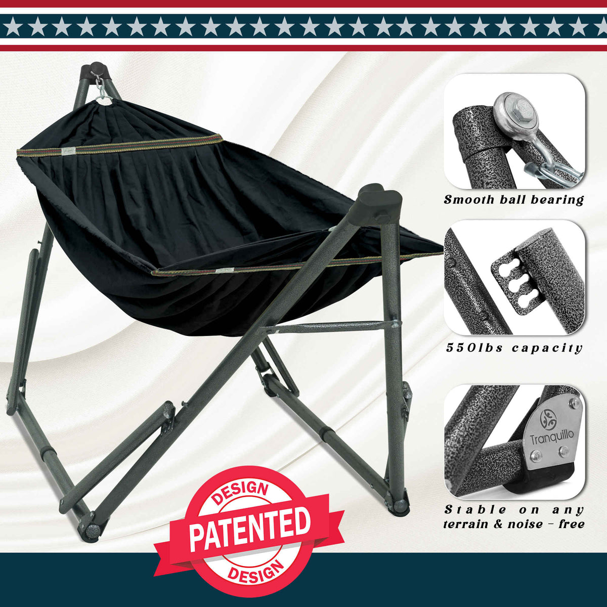 Tranquillo Uniki Canvas Hammock with Stand for Ultimate Relaxation, photo 14 of 42