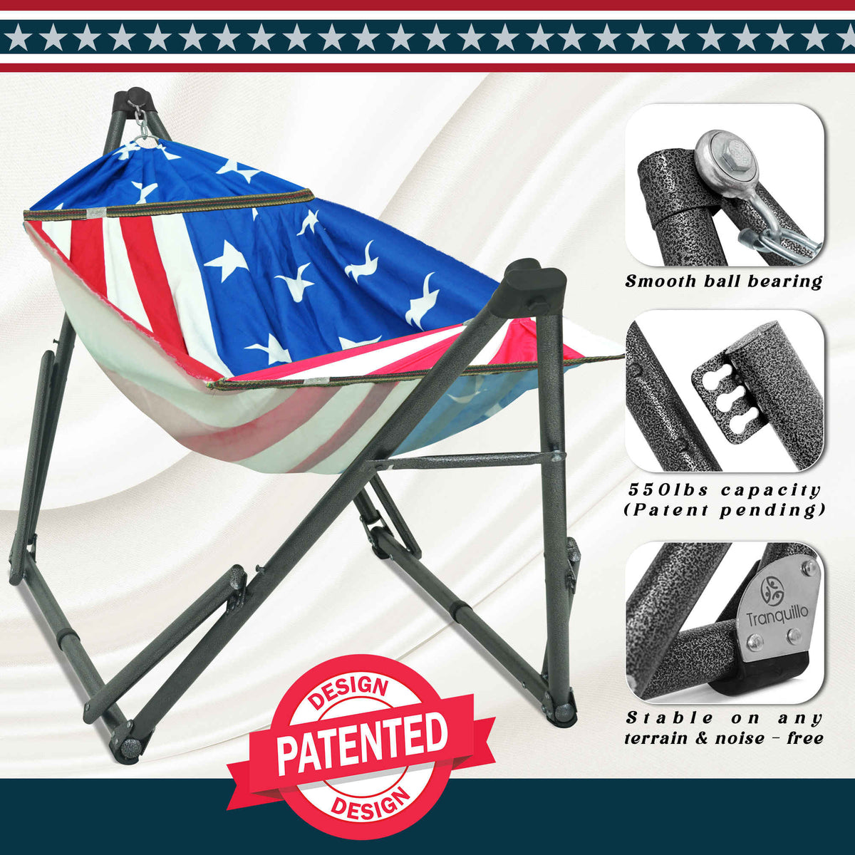 Tranquillo Uniki Canvas Hammock with Stand for Ultimate Relaxation, photo 5 of 42