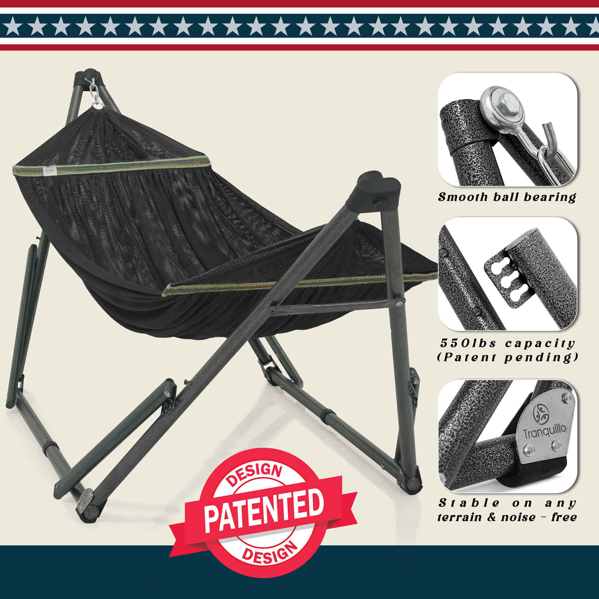 Tranquillo Uniki Collapsible Hammock Stand for Ultimate Relaxation, photo 15 of 40
