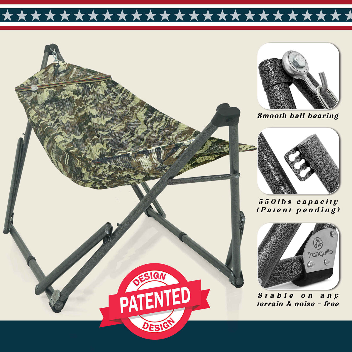 Tranquillo Uniki Collapsible Hammock Stand for Ultimate Relaxation, photo 24 of 40