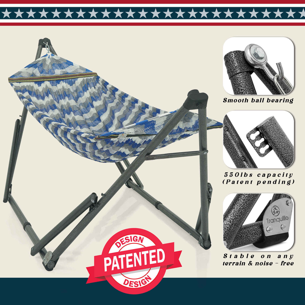 Tranquillo Uniki Collapsible Hammock Stand for Ultimate Relaxation, photo 33 of 40