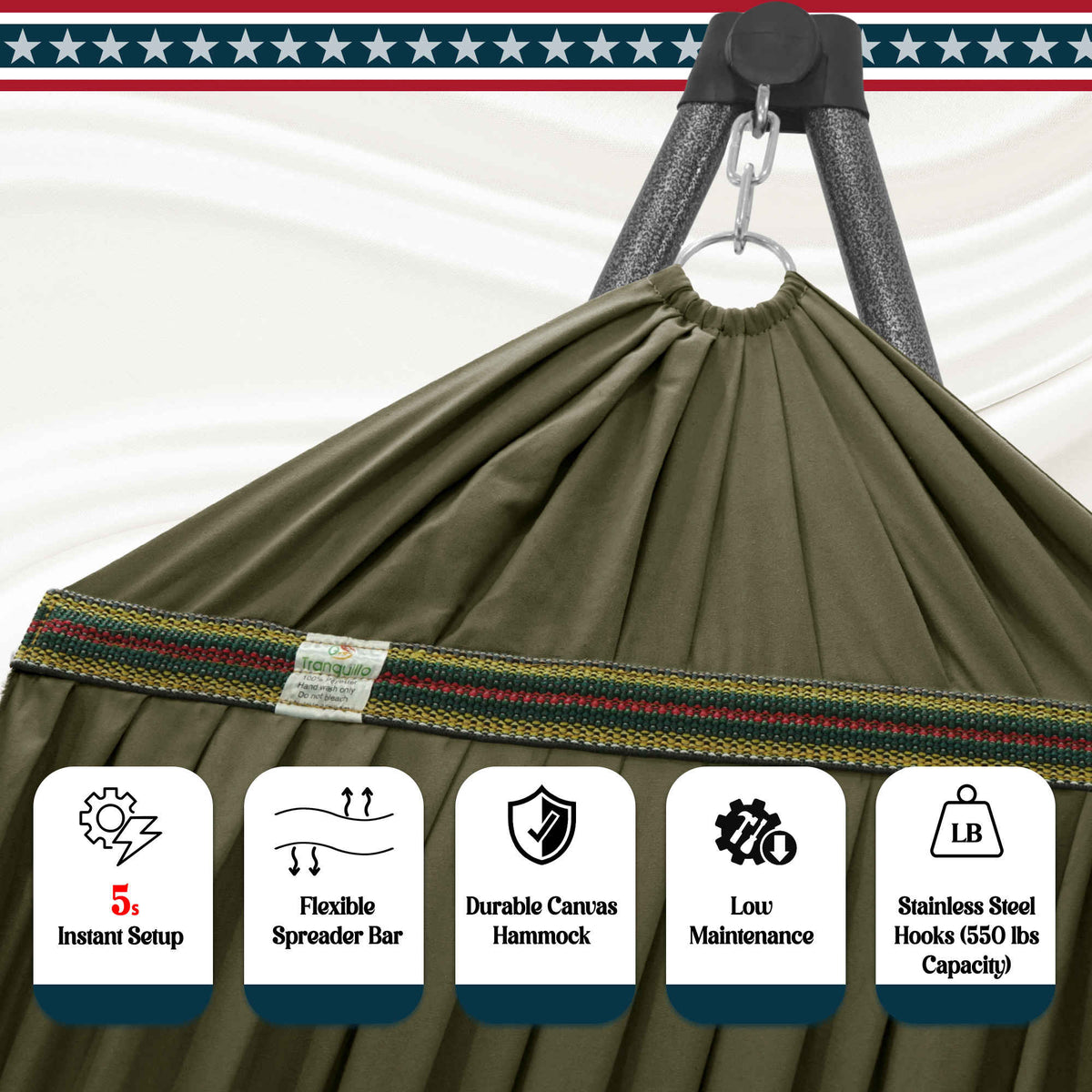 Tranquillo Uniki Canvas Hammock with Stand for Ultimate Relaxation, photo 33 of 42