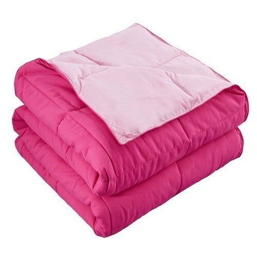 Full/Queen Traditional Microfiber Reversible 3 Piece Comforter Set in Pink, photo 5 of 5