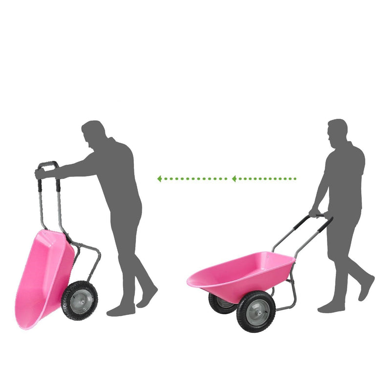 Heavy Duty 2-Wheel Multipurpose Rust Proof Wheelbarrow - Pink, photo 2 of 5