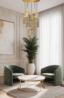 12 Lights -Luxury modern LED chandelier for staircase, lobby, living room, stairwell