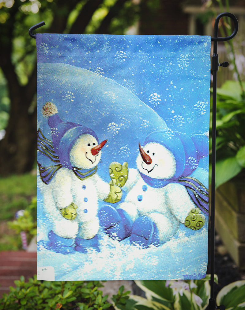 Blue Snow Baby Snowman Garden Flag – Decorative Outdoor Yard Flag PJC1007GF