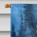 Hello Winter Friends Snowman House Flag 28x40 Porch Sleeve Pole Decorative Outside Yard Banner Artwork Wall Hanging, Polyester