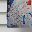 Snowflake Buddies Snowman House Flag 28x40 Porch Sleeve Pole Decorative Outside Yard Banner Artwork Wall Hanging, Polyester