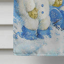 Snowflakes At Play Snowman House Flag 28x40 Porch Sleeve Pole Decorative Outside Yard Banner Artwork Wall Hanging, Polyester
