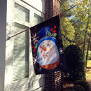 Top Hat Greetings Snowman House Flag 28x40 Porch Sleeve Pole Decorative Outside Yard Banner Artwork Wall Hanging, Polyester
