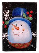 Top Hat Greetings Snowman House Flag 28x40 Porch Sleeve Pole Decorative Outside Yard Banner Artwork Wall Hanging, Polyester